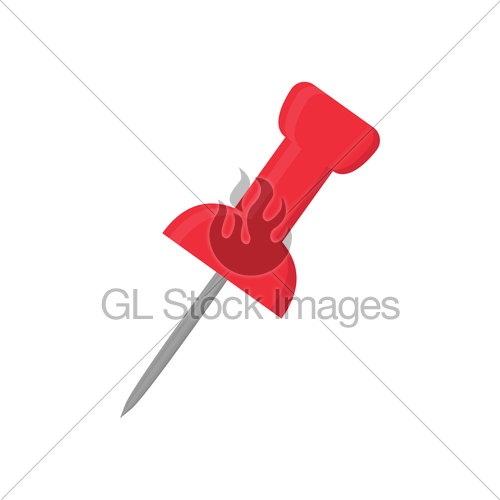 500x500 Flat Icon Push Pin Gl Stock Images