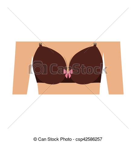 450x470 Push Up Brassier Design Icon With Bow Vector Illustration.