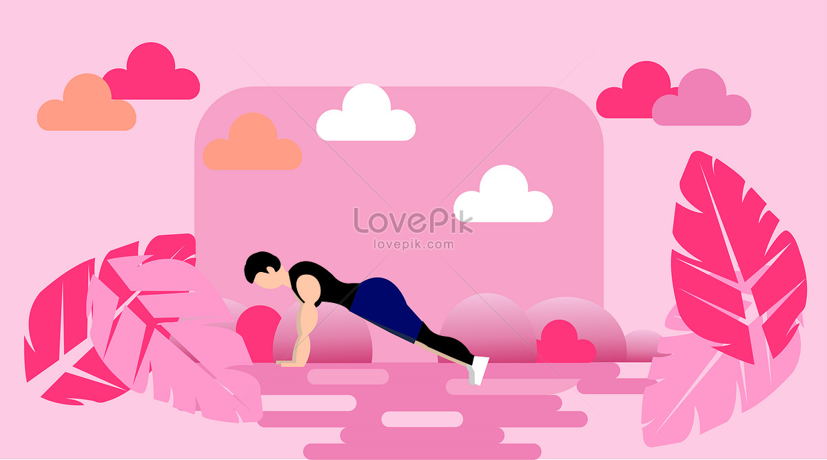 1200x668 Push Up Flat Vector Illustration Illustration Image Picture Free