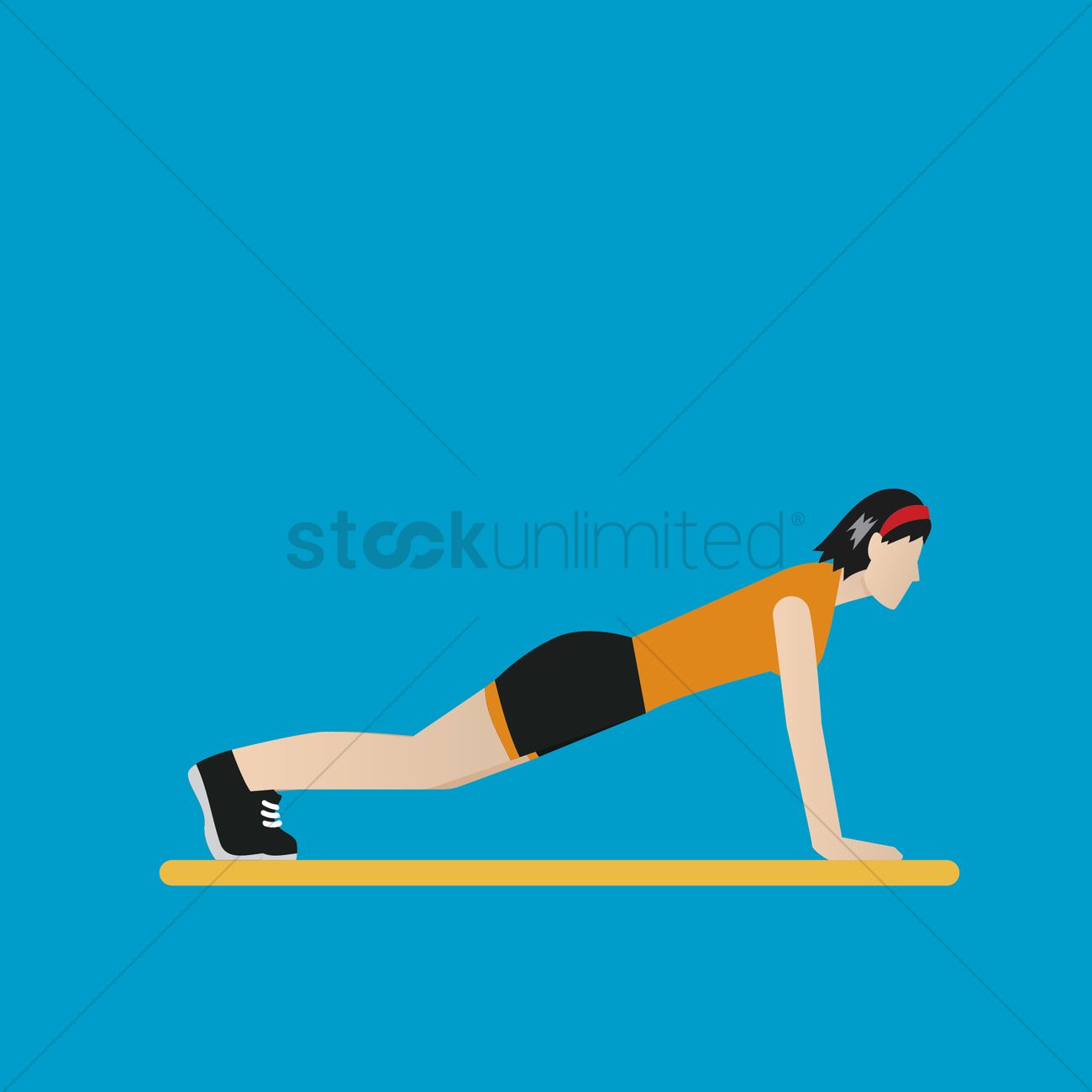 1300x1300 Woman Doing Push Ups Vector Image