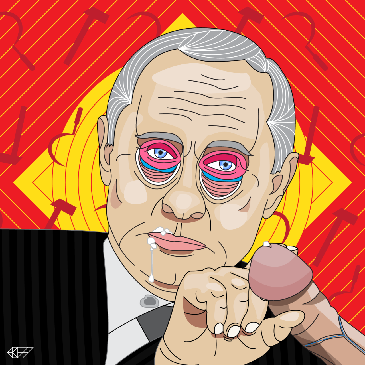 1280x1280 L A S E R B L O O D Putin. A Digital, Vector, Portrait By Corey