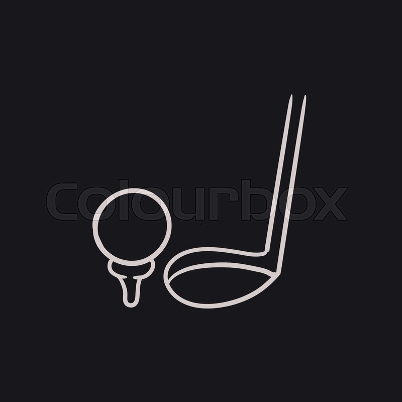 800x800 Golf Ball And Putter Vector Sketch Icon Isolated On Background