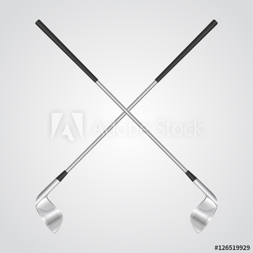 500x500 Putters In Realistic Style On A Gray Background. Vector
