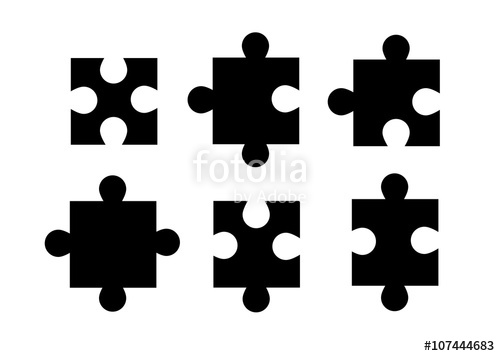 500x356 Puzzle Icon Set. Vector Art. Stock Image And Royalty Free Vector