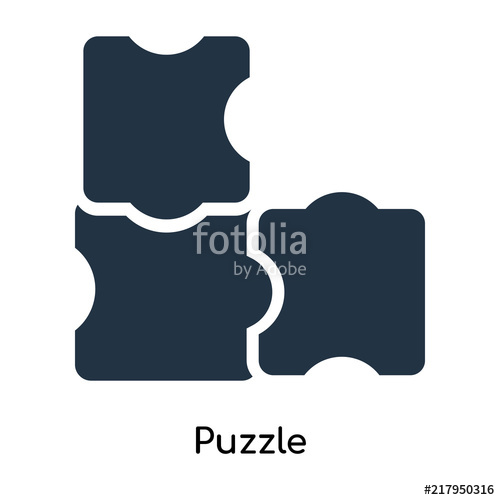 500x500 Puzzle Icon Vector Isolated On White Background, Puzzle Sign