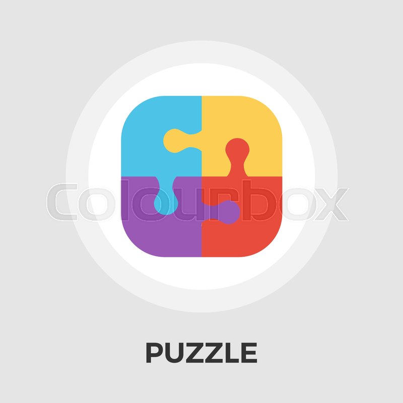 800x800 Puzzle Icon Vector. Flat Icon Isolated On The White Background