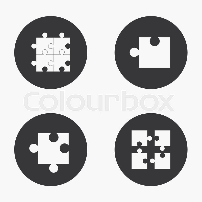 800x800 Vector Modern Puzzle Icons Set On White Background Stock Vector