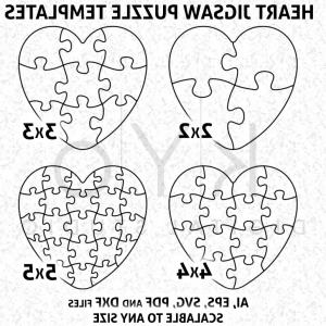 300x300 Heart Shape Jigsaw Puzzle Template Ai Eps Svg Dxf Files Puzzle