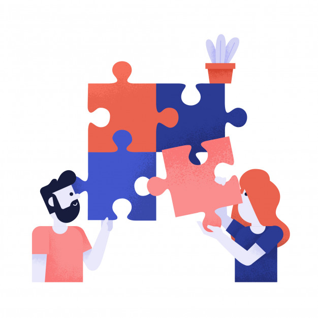 626x626 Teamwork Puzzle Vector Illustration Vector Premium Download