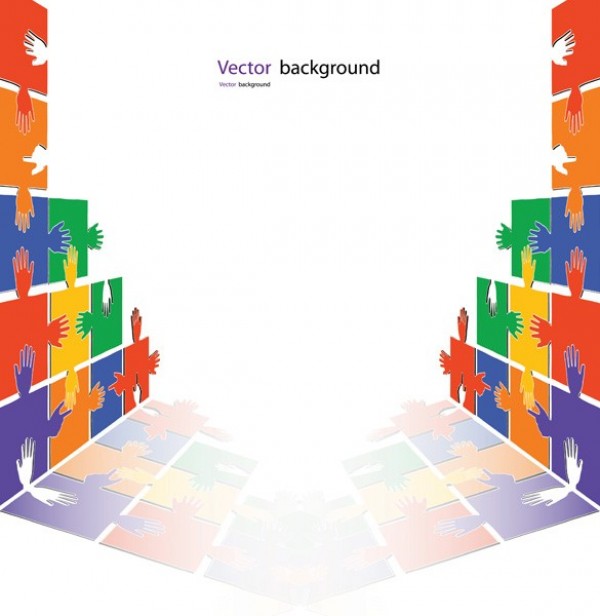 600x616 Interlocking Hands Puzzle Vector Background