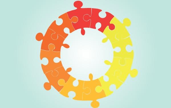 600x380 Vector Circle Shaped Puzzle