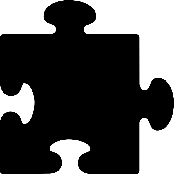 600x601 Black Puzzle Piece Clip Art