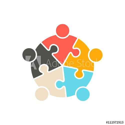 500x500 Puzzle Piece Vector Teamwork People Pieces Graphic Design