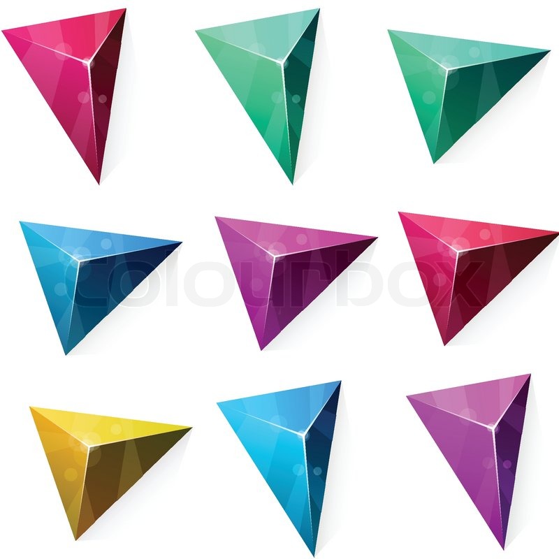 800x800 Color Variation Of Triangular Vivid Pyramid Stock Vector Colourbox