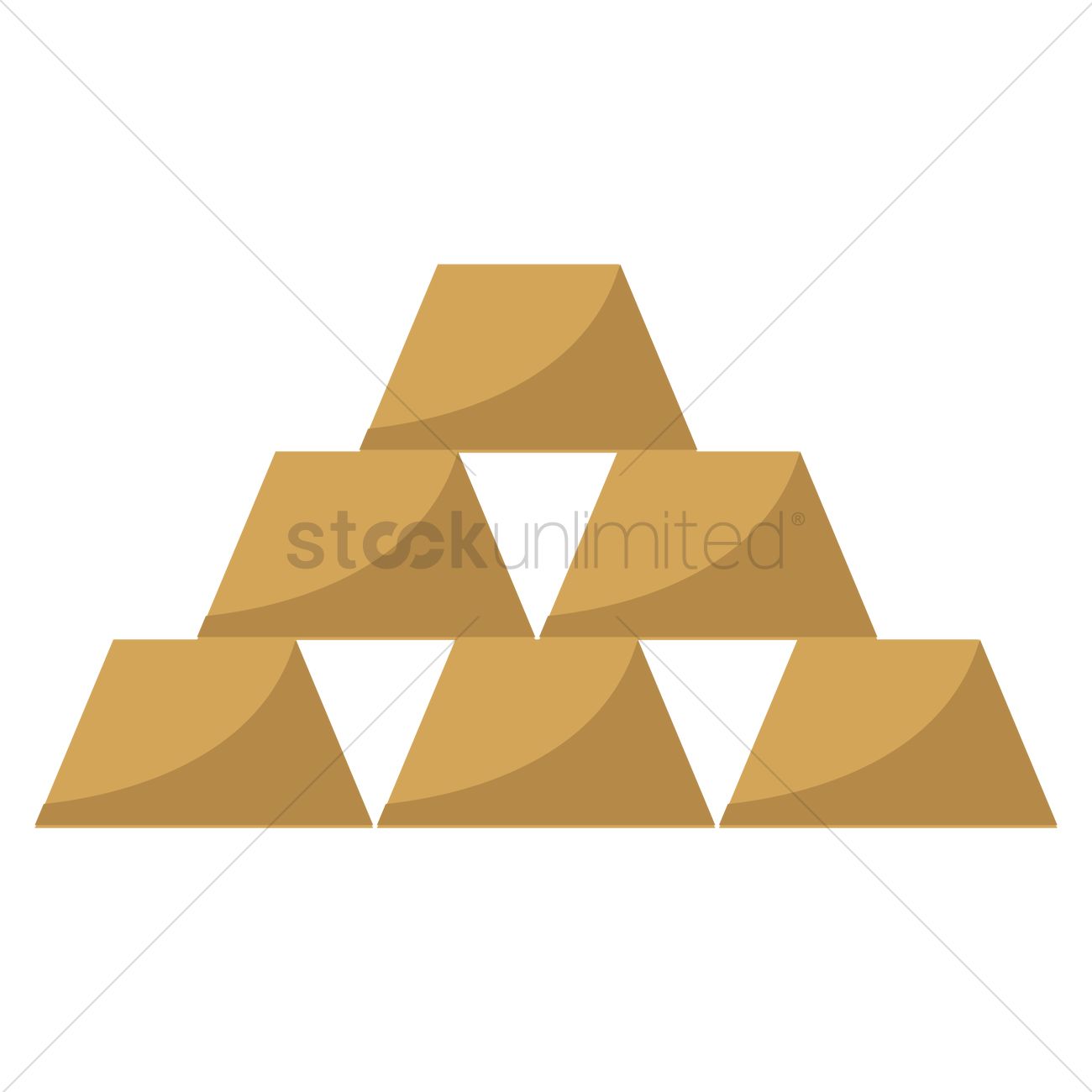 1300x1300 Free Golden Bars Pyramid Vector Image
