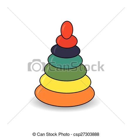 450x470 Pyramid Vector Illustration. Baby Toy .