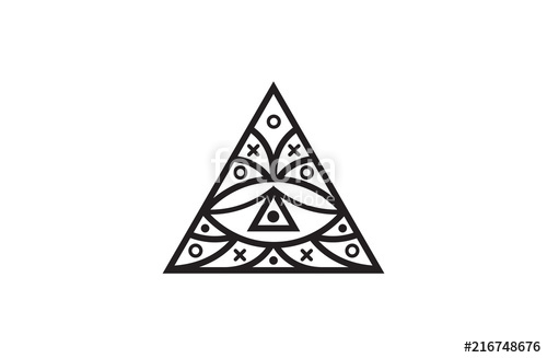 500x327 Triangle Eye. Illuminati Symbol, Eye In A Pyramid. Vector