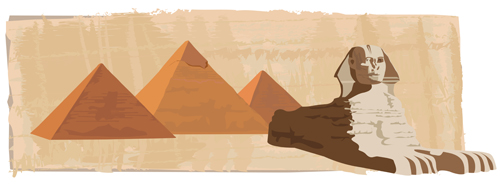 500x184 Creative Egypt Pyramids Background Vector Graphics 04 Free Download