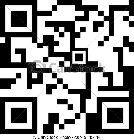450x470 Qr Code For Smart Phone. Vector Illustration.