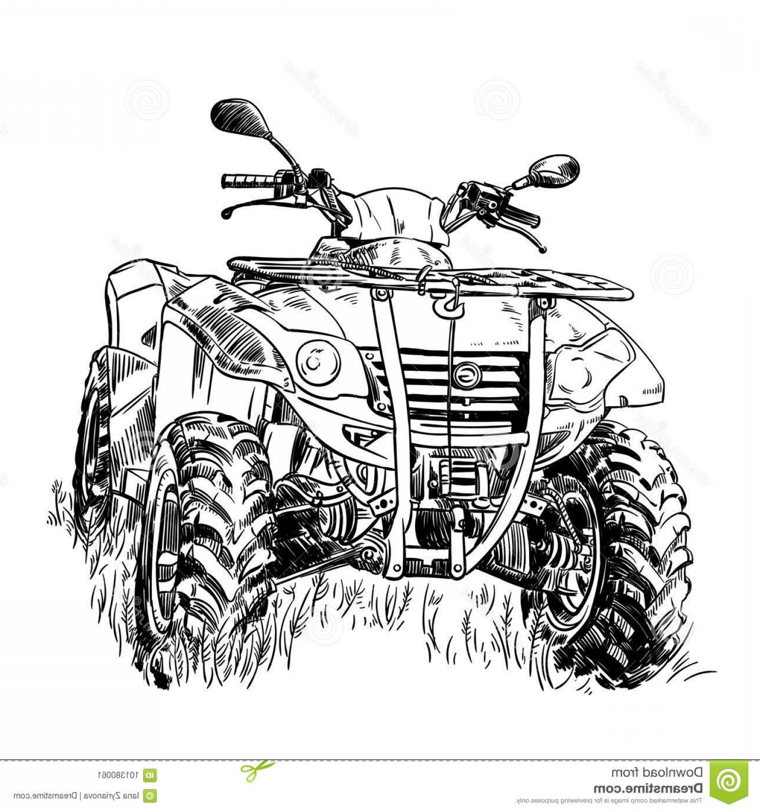 1560x1668 Sketch Vector Illustration Quad Bike Silhouette Atv Logo Design