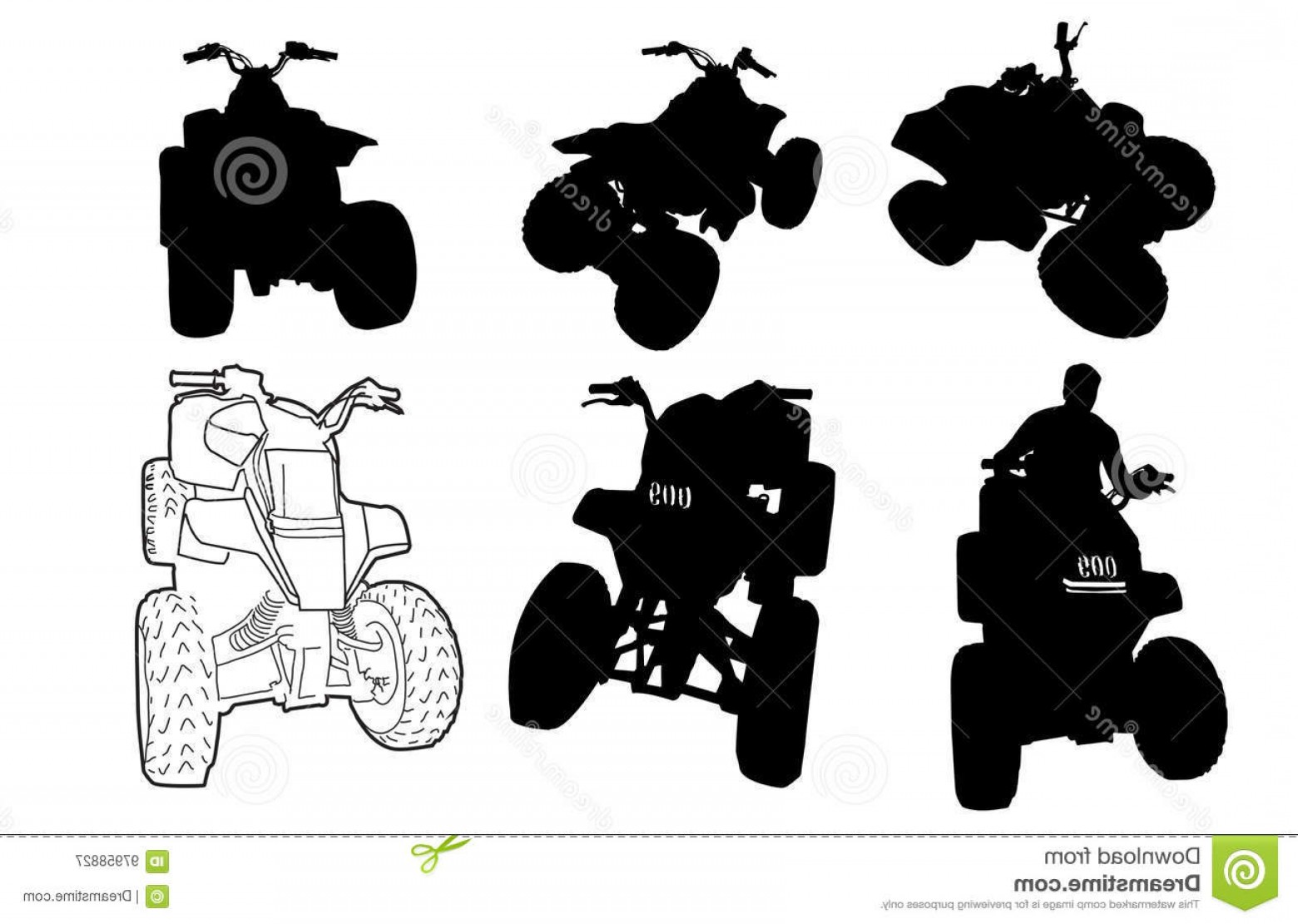 1560x1111 Stock Illustration Quad Bikes Silhouette Vector Clipart Outline