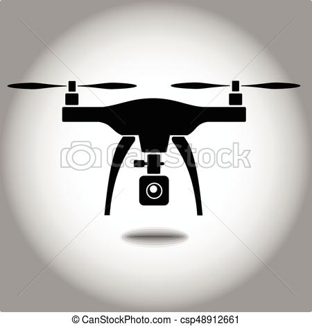 450x470 Rc Drone Quadcopter With Camera Black Symbol Vector Eps 10.