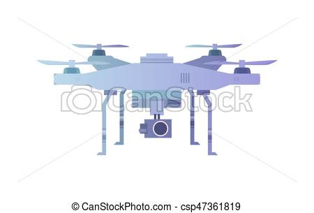 450x305 Vector Cartoon Illustration .quadcopter Aerial Drone With Camera.