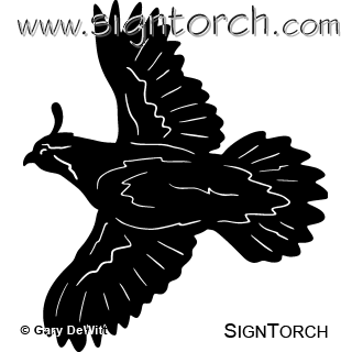 320x320 Quail Flying 001 ~ Signtorch, Turning Images Into Vector Cut Paths.