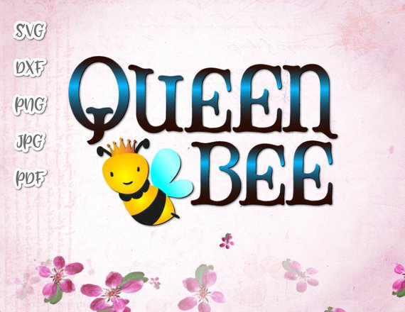 570x440 Queen Bee Vector Clipart Silhouette File For Cricut Shirt Hand