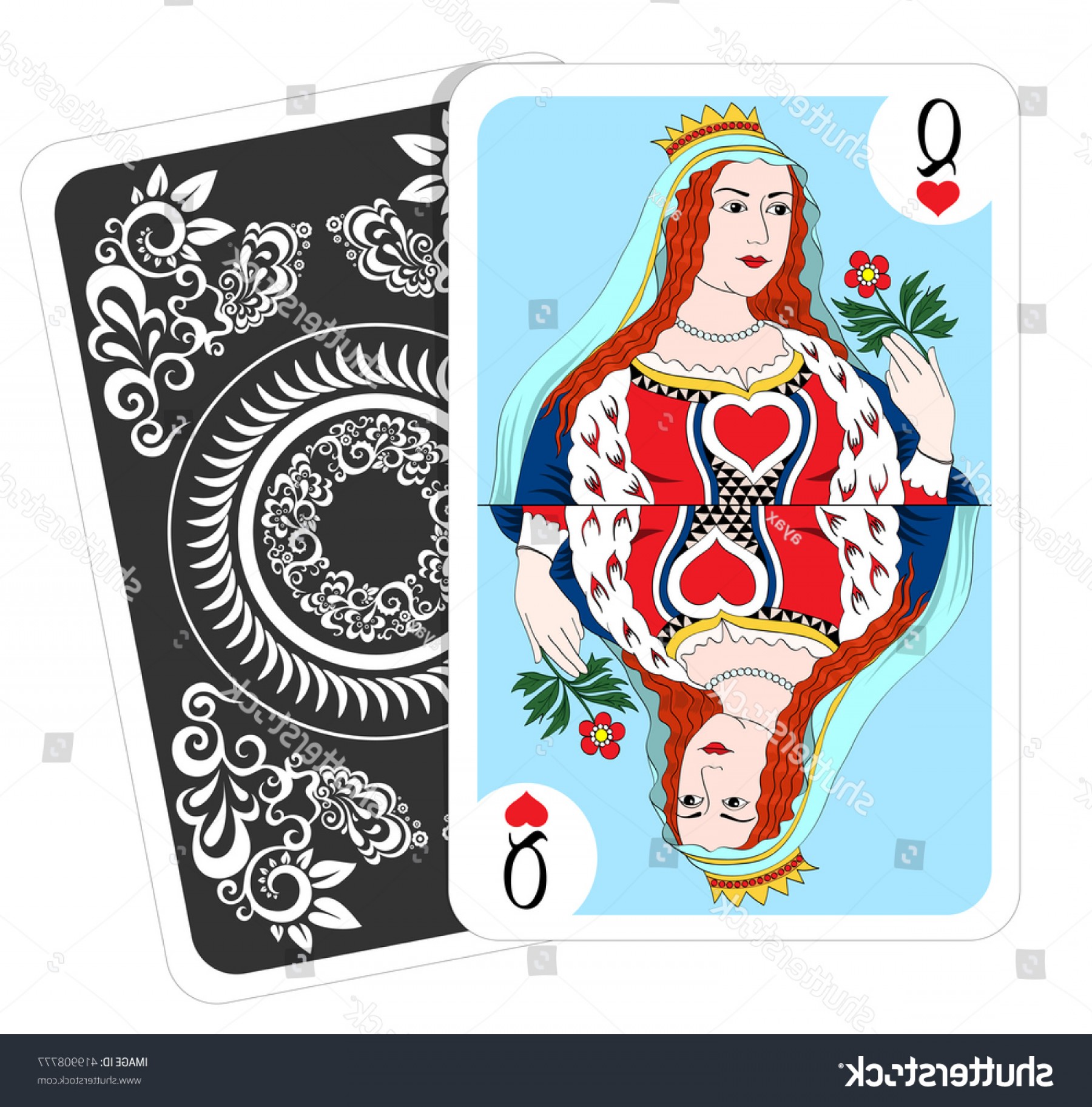 1800x1825 Queen Hearts Playing Card Vector Illustration Lazttweet