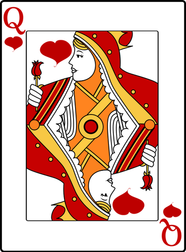 369x500 Queen Of Hearts Playing Card Vector Drawing Public Domain Vectors
