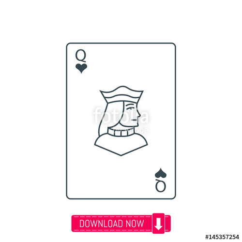 500x500 Queen Playing Card Icon, Vector Stock Image And Royalty Free