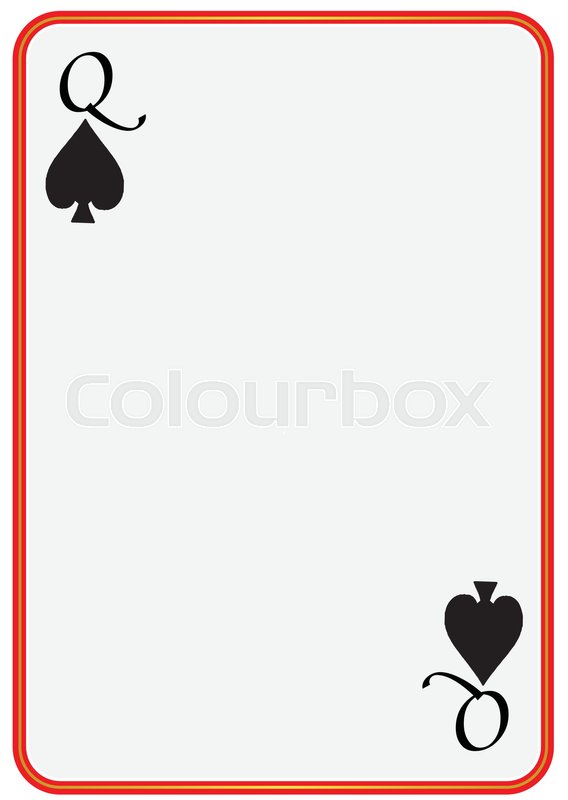 568x800 A Blank Queen Of Spades Playing Card Over A White Background