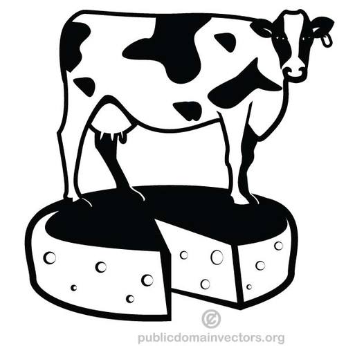 500x500 Cow And Cheese Public Domain Vectors
