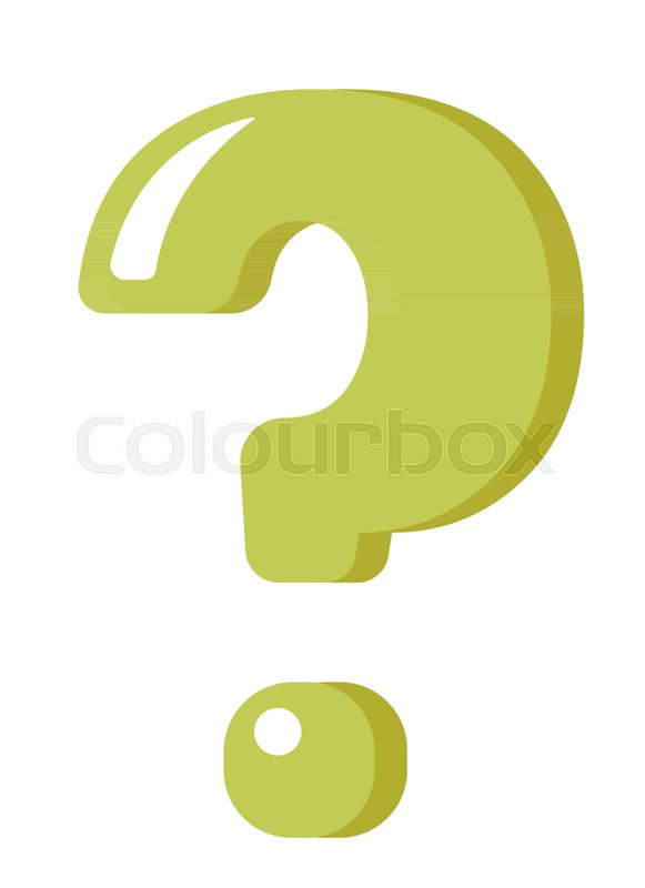 581x800 Green Question Mark Vector Cartoon Illustration Isolated On White