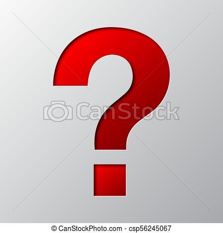 450x470 Paper Art Of The Red Question Mark. Vector Illustration. Paper Art