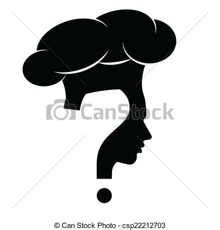 450x470 Chef, Question Mark Human Head Symbol, Vector.