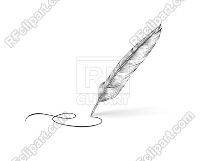 400x321 Feather Pen Writing Calligraphy. Literature Sign. Vector Image