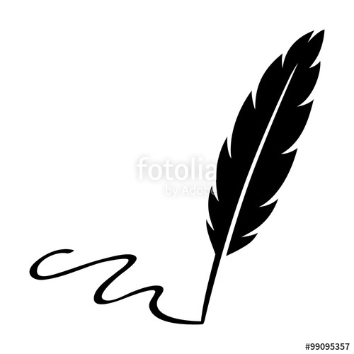 500x500 Feather Quill Pen Signature Flat Icon For Apps And Websites Stock