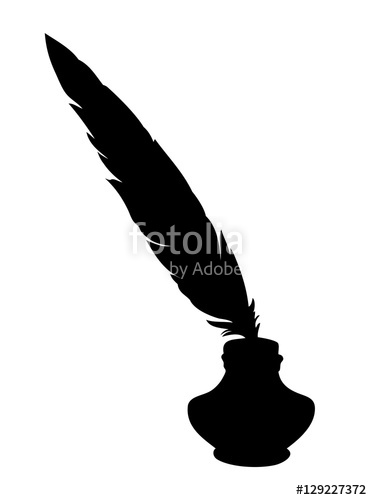 372x500 Quill Pen In Inkpot. Vector Sketch Stock Image And Royalty Free