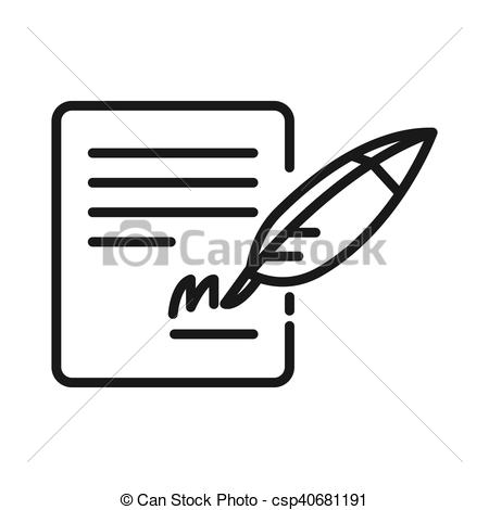 450x470 Signing Contract Quill Vector Illustration Design.