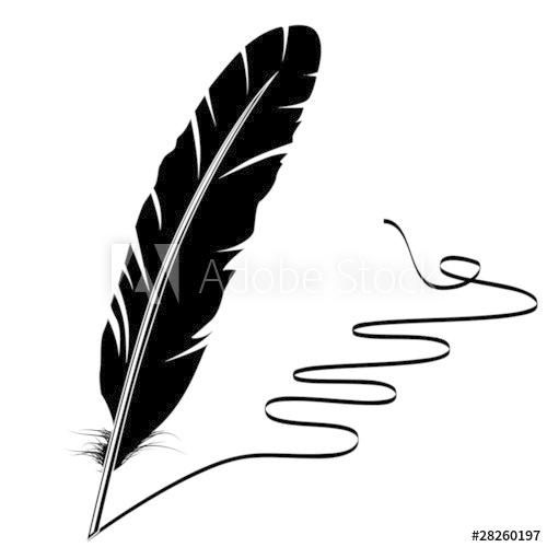 500x500 Vector Mohochrome Writing Old Feather And Flourish