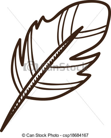 379x470 Writing Quill. Isolated Sketch Icon Pictogram. Eps 10 Vector