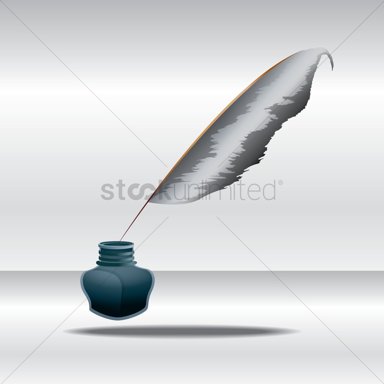 1300x1300 Ink Bottle With Quill Vector Image