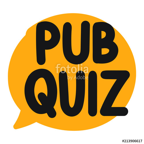 500x500 Pub Quiz. Vector Hand Drawn Speech Bubble Icon, Badge Illustration