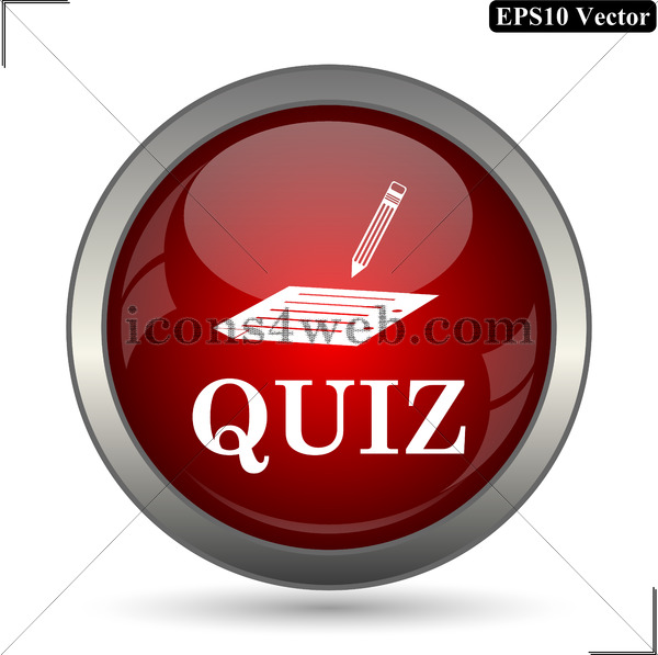 600x597 Quiz Vector Icon. Quiz Vector Button. Eps10