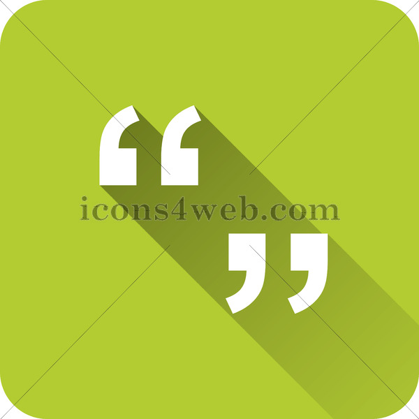600x600 Quotation Marks Flat Icon With Long Shadow Vector