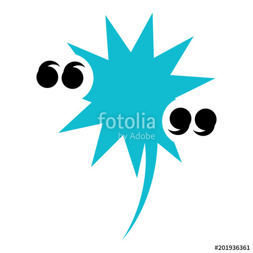 500x500 Expression Burst With Quotation Marks Icon Over White Background