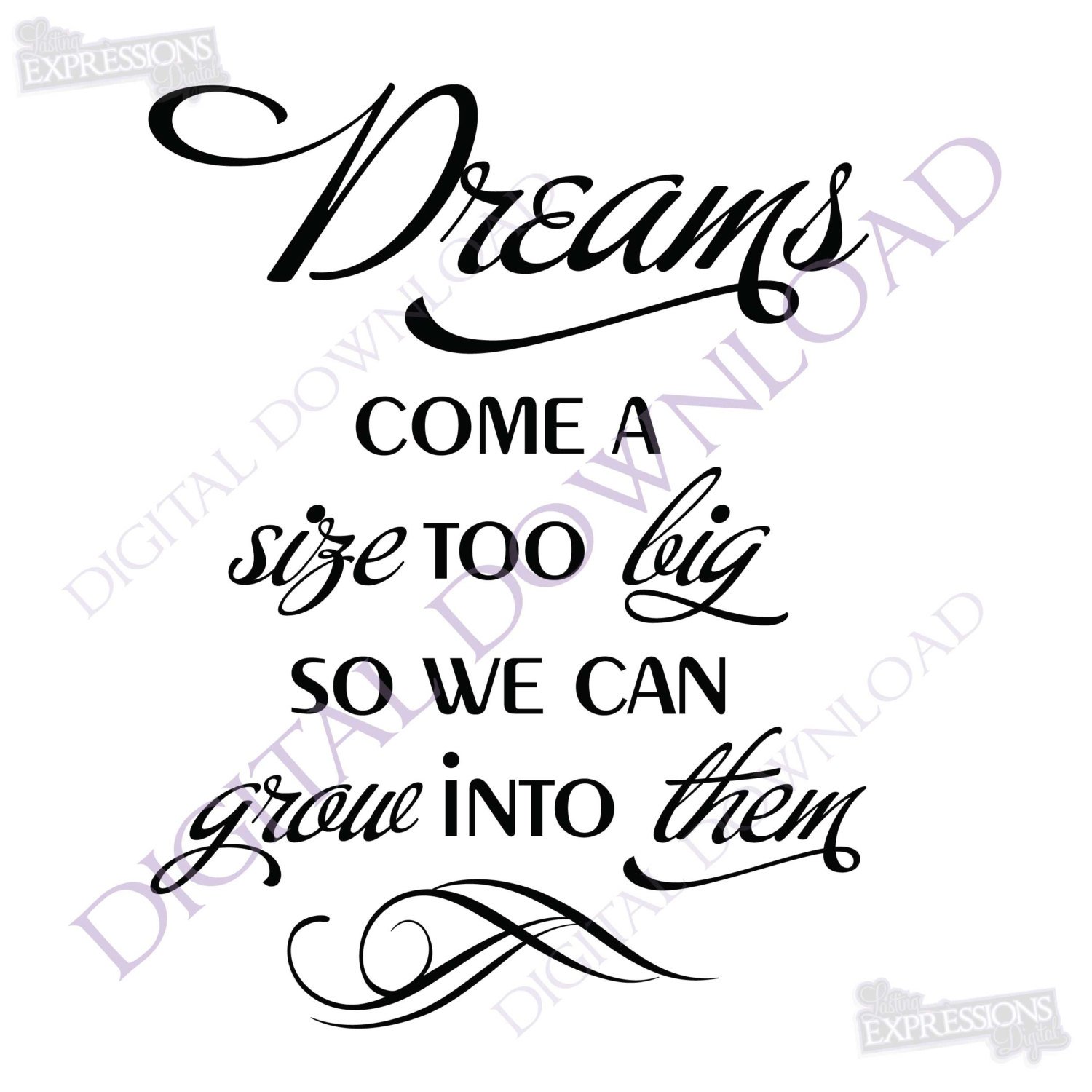 1500x1500 Dreams Quote Vector Digital Design Download