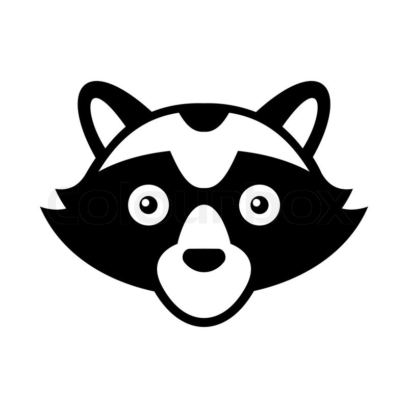 800x800 Raccoon Head Logo Style Icon. Vector Illustration Stock Vector